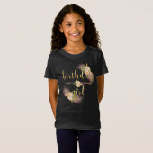 Boho Chic Golden Birthday Girl Black Shirt (Voorkant volledig)
