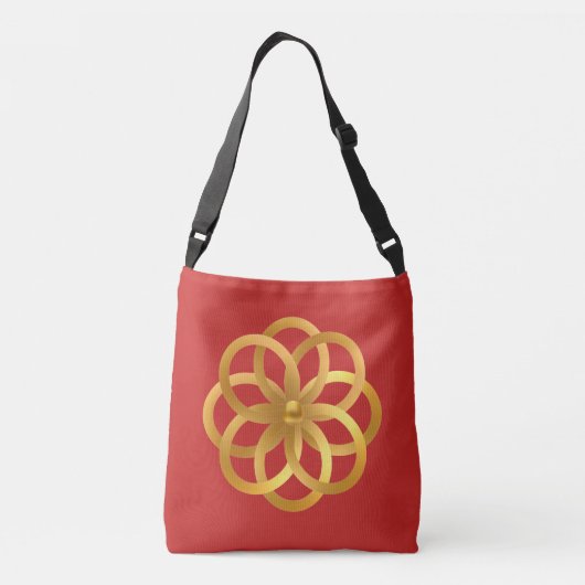 Boho Chic Golden Mandala Crossbody Tas (Achterkant)