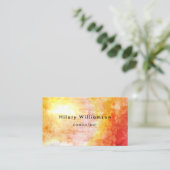 Boho Chic Golden Yellow Grunge Abstracte Art Visitekaartje (Staand voorkant)