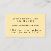 Boho Chic Golden Yellow Grunge Abstracte Art Visitekaartje (Achterkant)