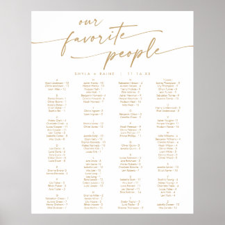 Boho Chic Goud en Wit Printbaar Stoelenoverzicht Poster