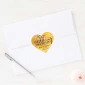 Boho Chic Goud en Zwart 50ste Bruiloft Jubileum Hart Sticker (Envelop)