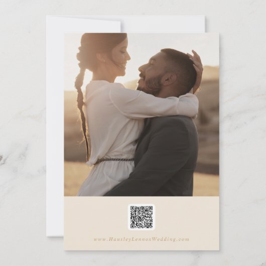 Boho Chic  Goud Multi Foto QR Code Save The Date (Achterkant)
