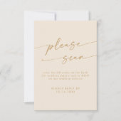 Boho Chic  Goud QR Code Details RSVP Kaartje (Voorkant)