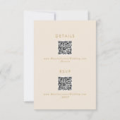 Boho Chic  Goud QR Code Details RSVP Kaartje (Achterkant)