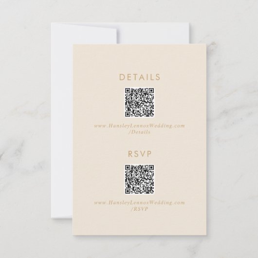 Boho Chic  Goud QR Code Details RSVP Kaartje (Achterkant)