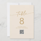 Boho Chic Goud QR Code Tafelnummers (Voorkant)