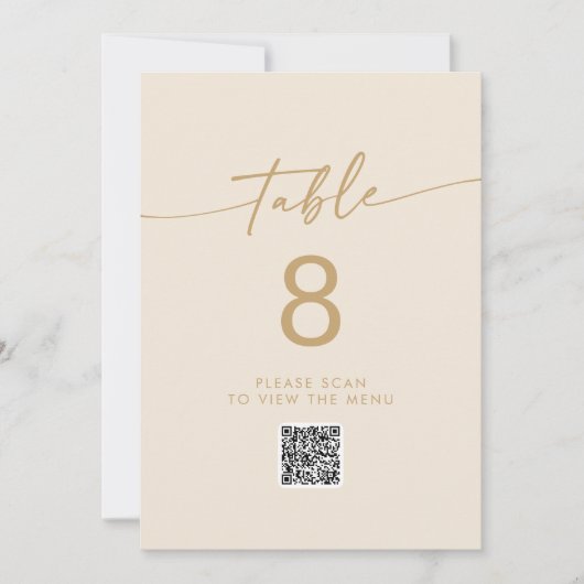 Boho Chic Goud QR Code Tafelnummers (Voorkant)