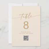 Boho Chic Goud QR Code Tafelnummers (Achterkant)