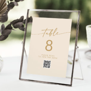 Boho Chic Goud QR Code Tafelnummers