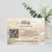 Boho Chic Goud Sparkling Elegant Huwelijk Informatiekaartje (Staand voorkant)