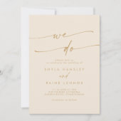 Boho chic goud we doen bruiloft kaart (Voorkant)