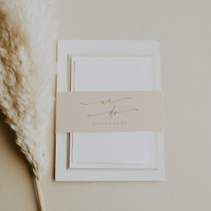 Boho chic  goud we doen bruiloft uitnodigingen wikkel