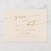 Boho Chic  Gouden Bruiloft Save the Date Uitnodiging Briefkaart (Voorkant)