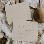 Boho Chic  Gouden Bruiloft Save the Date Uitnodiging Briefkaart