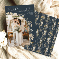 Boho Chic Gouden Foto Feliz Navidad Kaarten