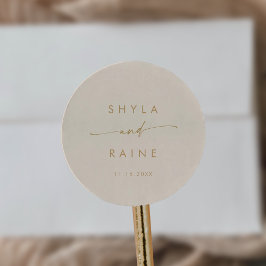 Boho Chic Gouden Namen Envelop Afdichtingen Ronde Sticker