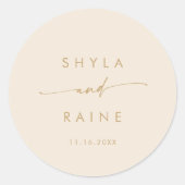 Boho Chic  Gouden Namen Envelop Afdichtingen Ronde Sticker (Voorkant)