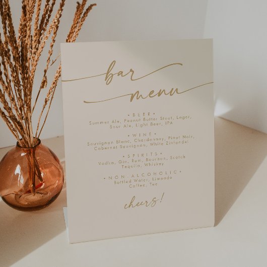 Boho Chic  Gouden Trouwbar Reclamebord Met Voetstuk