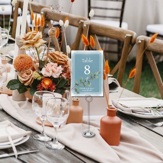 Boho Chic Green Botanicals Smokey Blue Wash Kaart