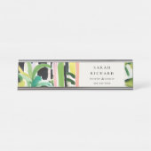Boho Chic Green Tropical Leafy Foliage Botanical Bureau Naambordje (Voorkant)