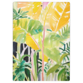 Boho Chic Green Tropical Leafy Foliage Botanical Klembord (Achterkant)