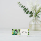 Boho Chic Green Tropical Leafy Foliage Botanical Mini Visitekaartje (Staand voorkant)