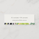 Boho Chic Green Tropical Leafy Foliage Botanical Mini Visitekaartje (Achterkant)