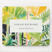 Boho Chic Green Tropical Leafy Foliage Botanical Muismat (Voorkant)