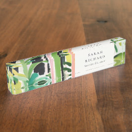 Boho Chic Green Tropical Leafy Foliage Botanical Naambordje