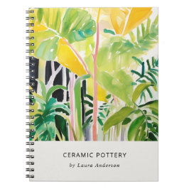 Boho Chic Green Tropical Leafy Foliage Botanical Notitieboek