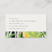 Boho Chic Green Tropical Leafy Foliage Botanical Visitekaartje (Achterkant)