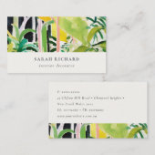 Boho Chic Green Tropical Leafy Foliage Botanical Visitekaartje (Voorkant / Achterkant)