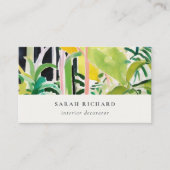 Boho Chic Green Tropical Leafy Foliage Botanical Visitekaartje (Voorkant)