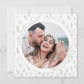 Boho Chic Greenery Bewaar de datum foto uitnodigin (Achterkant)