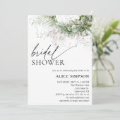 Boho Chic Greenery Script Bridal Shower Invitation Kaart (Staand voorkant)