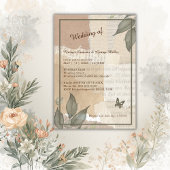  boho chic groen bruiloft monogram kaart