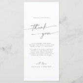 Boho Chic Groen en Wit Dank u en Bruiloft Menu (Achterkant)