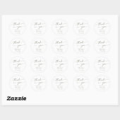 Boho Chic Groen en Wit Dank u Trouwgunst Ronde Sticker (Vel)