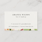 Boho Chic Groen Roze Geschilderde Bloemen Loyalite Visitekaartje (Achterkant)