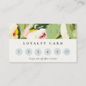 Boho Chic Groen Roze Geschilderde Bloemen Loyalite Visitekaartje (Voorkant)