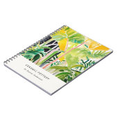 Boho Chic Groen Tropisch Bladerrijk Gebladerte Bot Notitieboek (Linkerzijde)