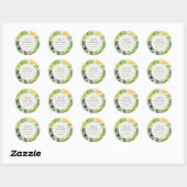 Boho Chic Groen Tropisch Bladerrijk Gebladerte Bot Ronde Sticker (Vel)