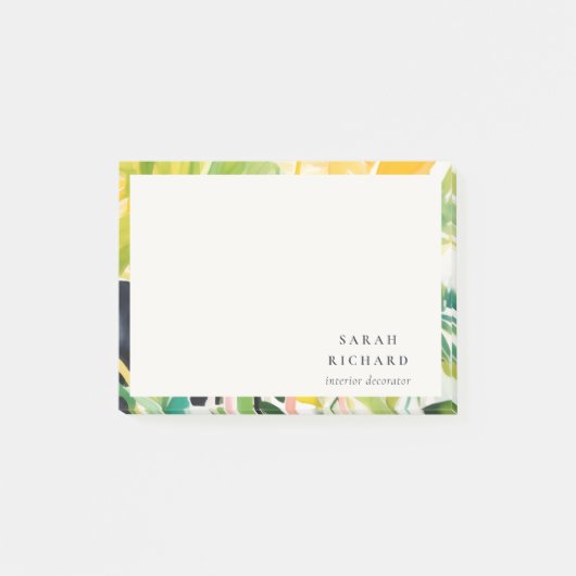 Boho Chic Groen Tropisch Bladrijk Loofwerk Botanis Post-it® Notes (Voorkant)