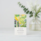 Boho Chic Groen Tropisch Bladrijk Loofwerk Botanis Visitekaartje (Staand voorkant)