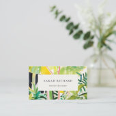 Boho Chic Groen Tropisch Bladrijk Loofwerk Botanis Visitekaartje (Staand voorkant)