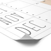 Boho Chic Grote 2024 Wandkalender (horizontaal) Poster (Hoek)