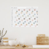 Boho Chic Grote 2024 Wandkalender (horizontaal) Poster (Keuken)