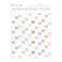 Boho Chic Grote 2024 Wandkalender (verticaal)