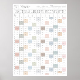 Boho Chic Grote 2024 Wandkalender (verticaal) Poster
